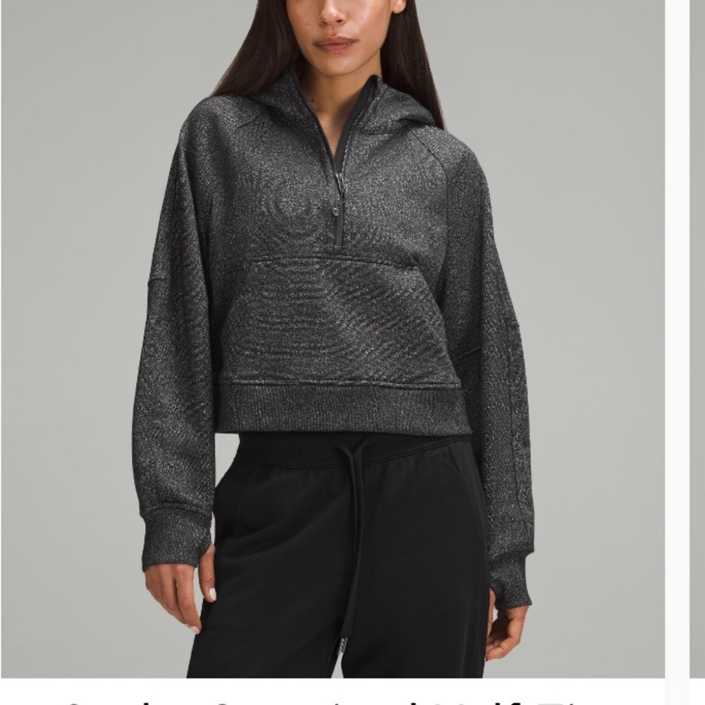 Lululemon scuba oversized half zip hoodie in color Spark (black and silver) XS